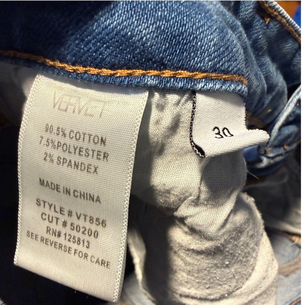 Vervet Womens Distressed Skinny Jeans Light Wash VT856 Size 30 - Picture 3 of 3